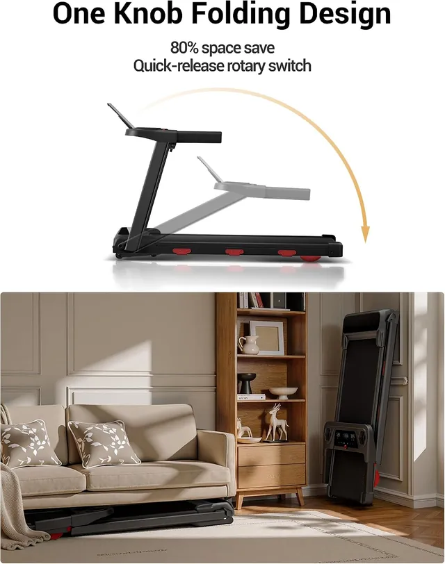 One-knob folding mechanism and storage illustration