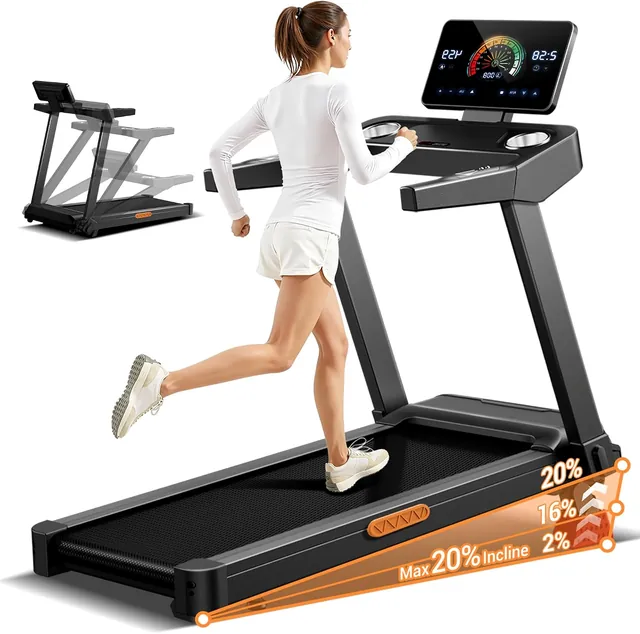 20% Incline Treadmill, Black