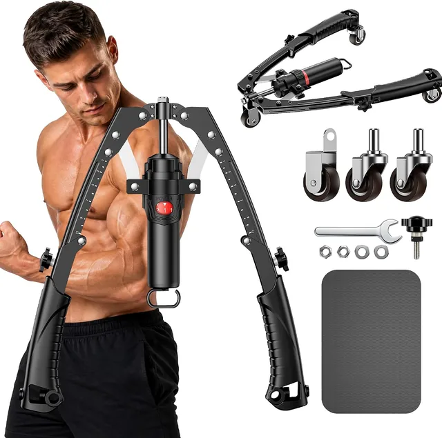 3-in-1 Hydraulic Arm Trainer, Black, with roller attachments